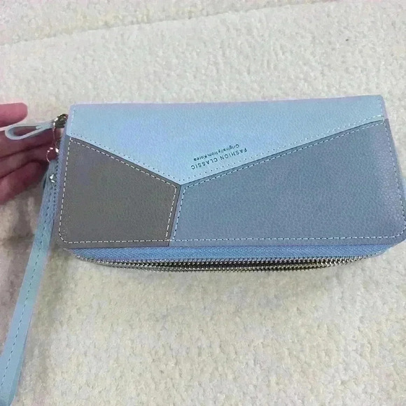 Trendy Color-Block Long Wallet  with Multiple Compartments - - Picture 9 of 9